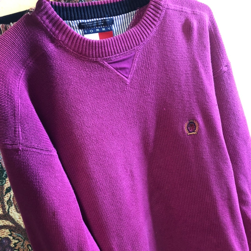 Vintage Tommy Hilfiger Pink Knit Crew Neck